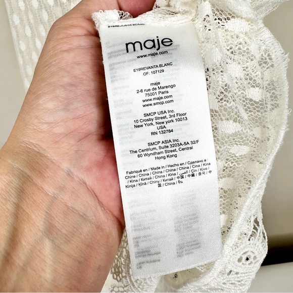 Maje NWOT Revanta White Lace Dress SZ 2 Daisy Short Mini - Picture 13 of 16